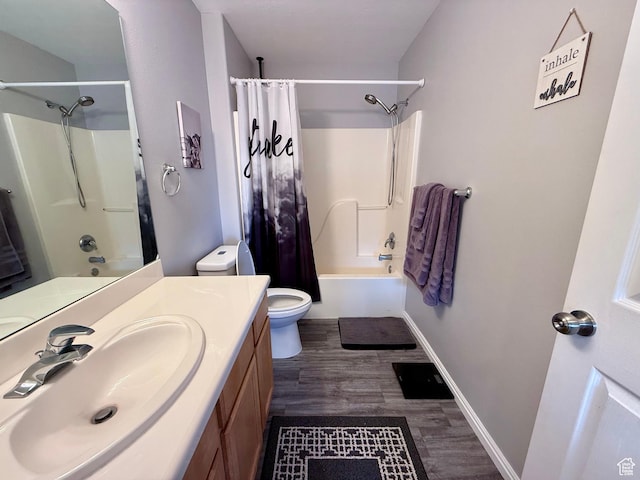7089 S Brittany Town Dr, West Jordan, UT 84084 - bathroom with vanity, shower / bath combo, and wood finished floors