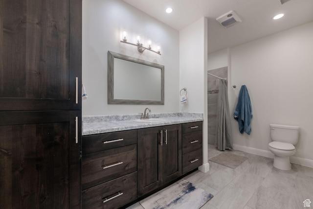 2979 E 3610th Cir S, St George, UT 84790 - bathroom featuring vanity, curtained shower, and recessed lighting
