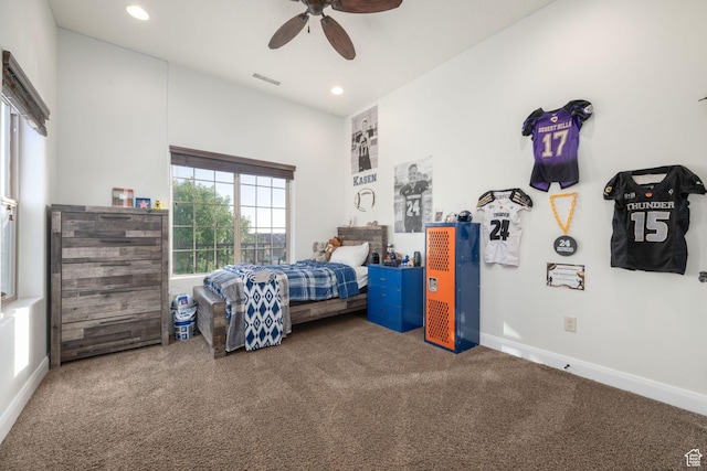 2979 E 3610th Cir S, St George, UT 84790 - carpeted bedroom with recessed lighting and a ceiling fan