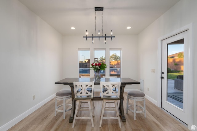2979 E 3610th Cir S, St George, UT 84790 - dining area featuring light wood-style flooring, recessed lighting, and a chandelier