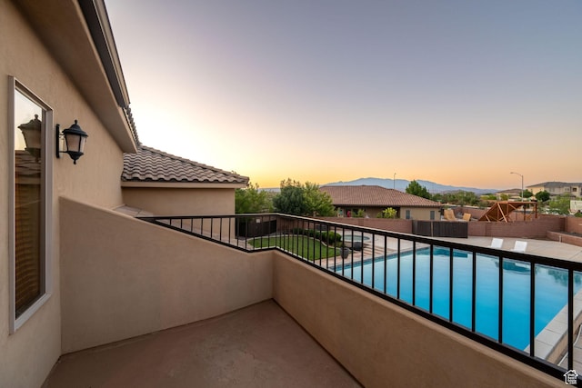 2979 E 3610th Cir S, St George, UT 84790 - balcony at dusk featuring view of pool