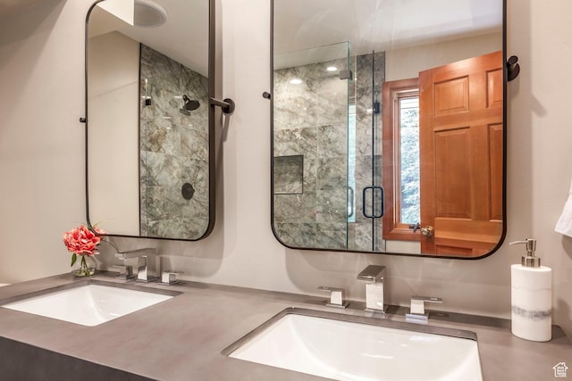 7560 Ridge Dr Unit 10, Park City, UT 84060 - bathroom featuring a shower stall and double vanity