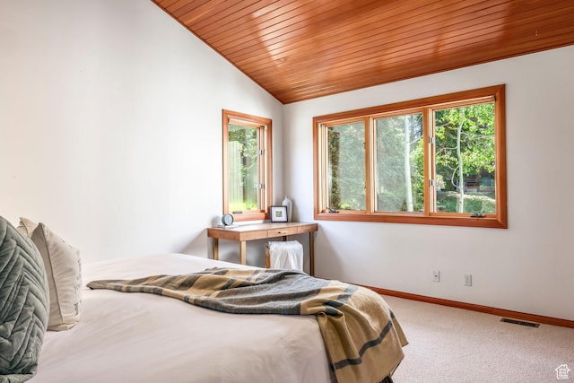 7560 Ridge Dr Unit 10, Park City, UT 84060 - bedroom featuring wooden ceiling, carpet flooring, and lofted ceiling