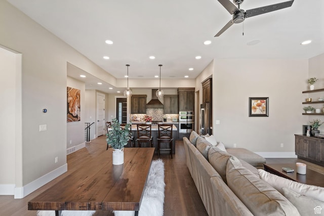 11422 N Vantage Ln Unit 69, Hideout, UT 84036 - living room with ceiling fan, recessed lighting, and wood finished floors