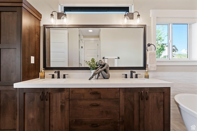 11422 N Vantage Ln Unit 69, Hideout, UT 84036 - full bathroom with double vanity and a freestanding bath