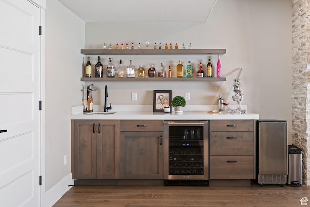 11422 N Vantage Ln Unit 69, Hideout, UT 84036 - indoor wet bar with beverage cooler and dark wood-style floors