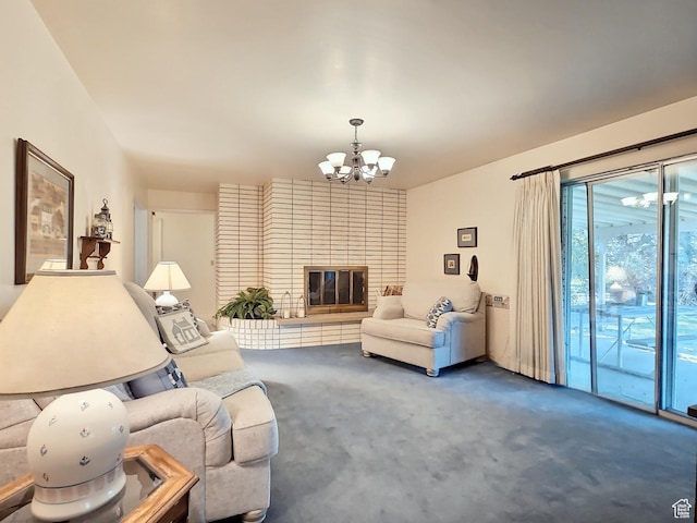 1425 W Main St, Vernal, UT 84078 - living area featuring carpet flooring and a chandelier