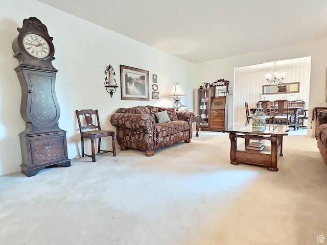 1425 W Main St, Vernal, UT 84078 - living area featuring carpet flooring and a chandelier