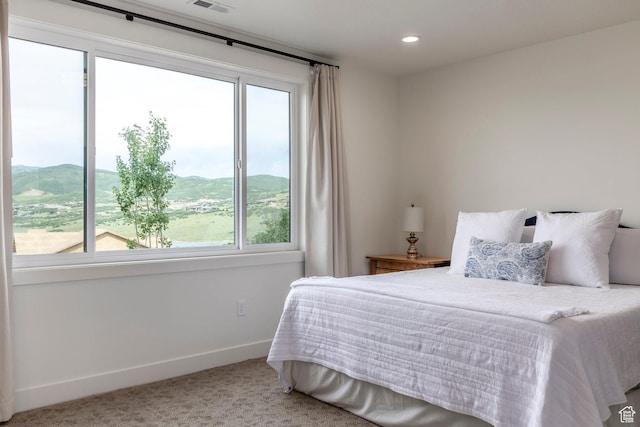 11795 N Star Gazer Cir, Hideout, UT 84036 - bedroom featuring carpet, recessed lighting, and a mountain view