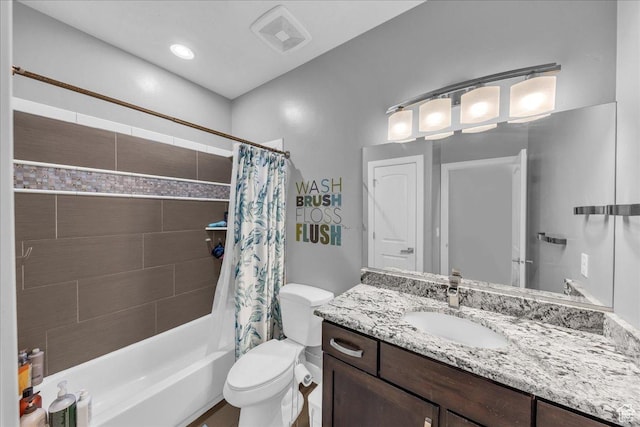 2644 E 3800 S, St George, UT 84790 - bathroom with vanity and shower / bath combo with shower curtain
