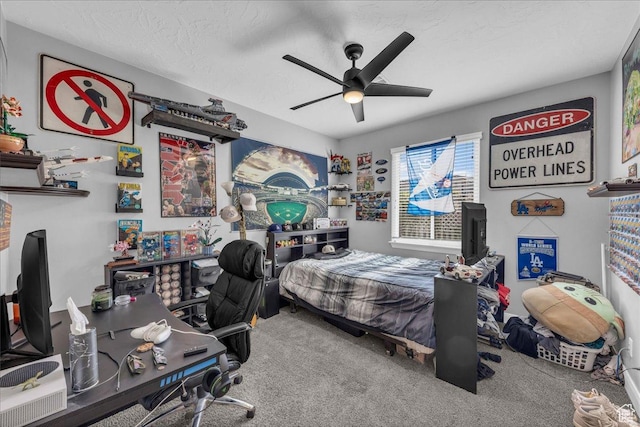 2644 E 3800 S, St George, UT 84790 - carpeted bedroom with a desk and a ceiling fan