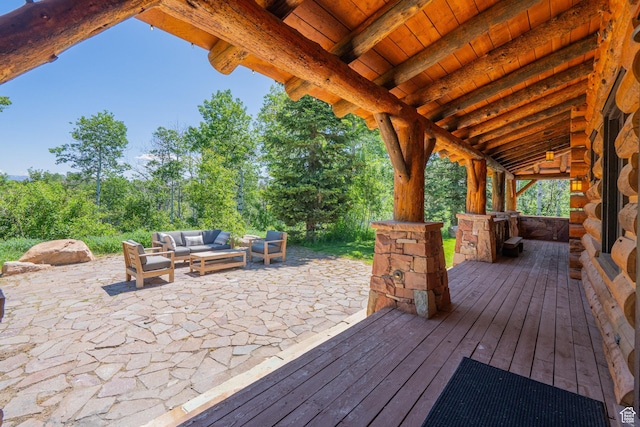 1943 N Wolf Creek Ranch Rd Unit 12, Heber City, UT 84032 - deck featuring outdoor lounge area and a patio area