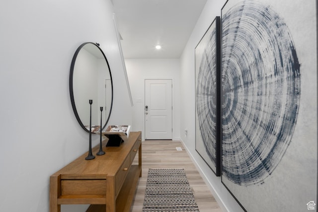 1813 E Bison Dr N Unit B213, Eagle Mountain, UT 84005 - corridor with light wood-style flooring and recessed lighting