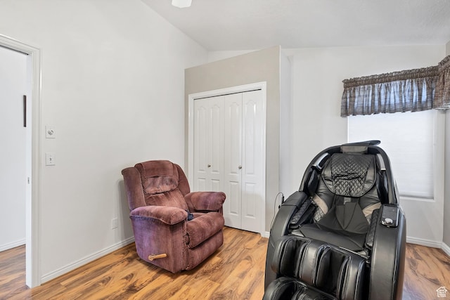 3430 Red Butte Dr, Santa Clara, UT 84765 - living area with lofted ceiling and light wood-type flooring