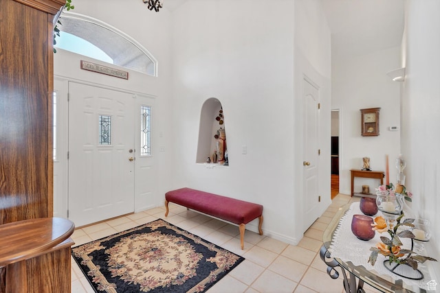 3430 Red Butte Dr, Santa Clara, UT 84765 - entryway featuring a towering ceiling and light tile patterned floors