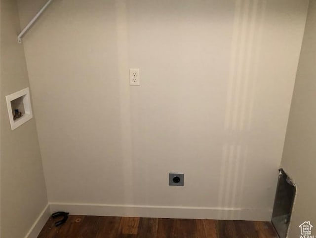 206 N 750 E, Vineyard, UT 84059 - laundry room featuring hookup for a washing machine, electric dryer hookup, and dark wood-style flooring