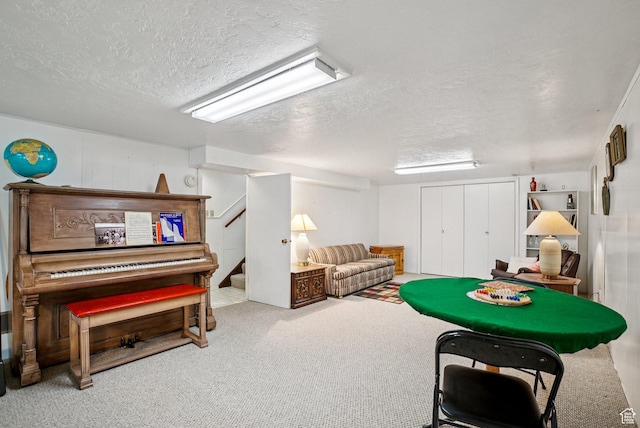 4199 S Monarch Way, Salt Lake City, UT 84124 - rec room featuring a textured ceiling and carpet flooring