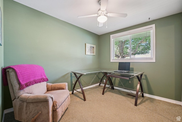 4199 S Monarch Way, Salt Lake City, UT 84124 - office area with light carpet and ceiling fan