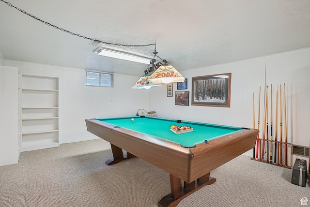 4199 S Monarch Way, Salt Lake City, UT 84124 - game room featuring carpet, pool table, and built in shelves
