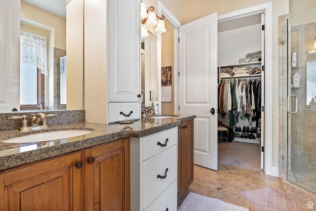 14599 S Chaumont Ct, Draper, UT 84020 - full bath featuring a stall shower, vanity, and a walk in closet