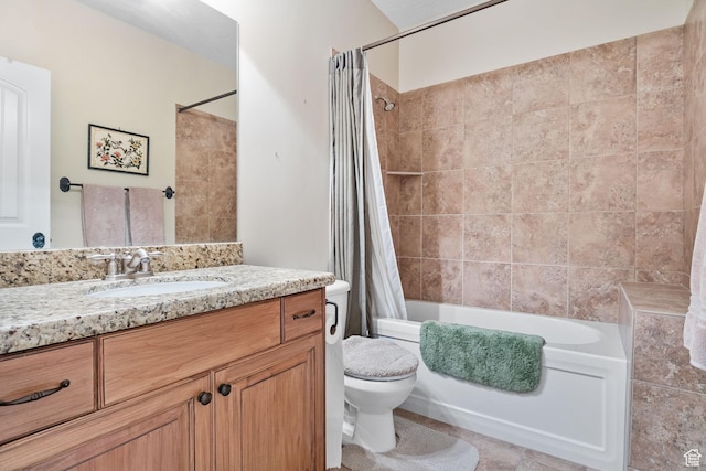 14599 S Chaumont Ct, Draper, UT 84020 - bathroom with vanity and shower / bath combo with shower curtain