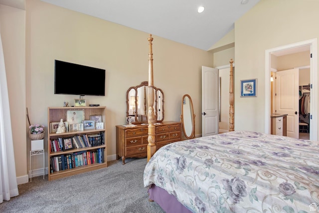 14599 S Chaumont Ct, Draper, UT 84020 - carpeted bedroom featuring lofted ceiling and baseboards