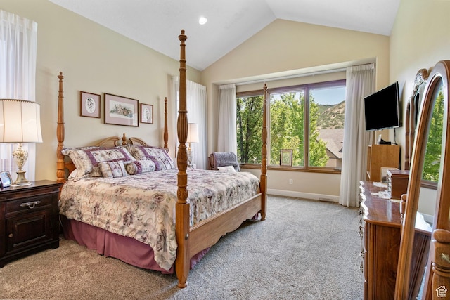 14599 S Chaumont Ct, Draper, UT 84020 - bedroom with light carpet and vaulted ceiling