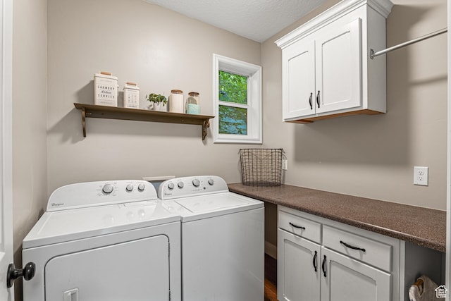 727 S Main St, Mapleton, UT 84664 - washroom with washer and clothes dryer, cabinet space, and a textured ceiling