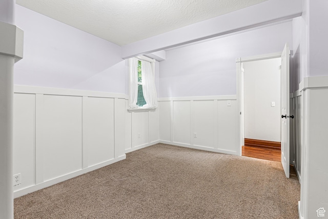 727 S Main St, Mapleton, UT 84664 - empty room with carpet, a decorative wall, wainscoting, and a textured ceiling
