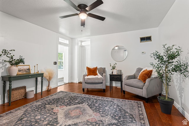 727 S Main St, Mapleton, UT 84664 - sitting room with ceiling fan and wood finished floors