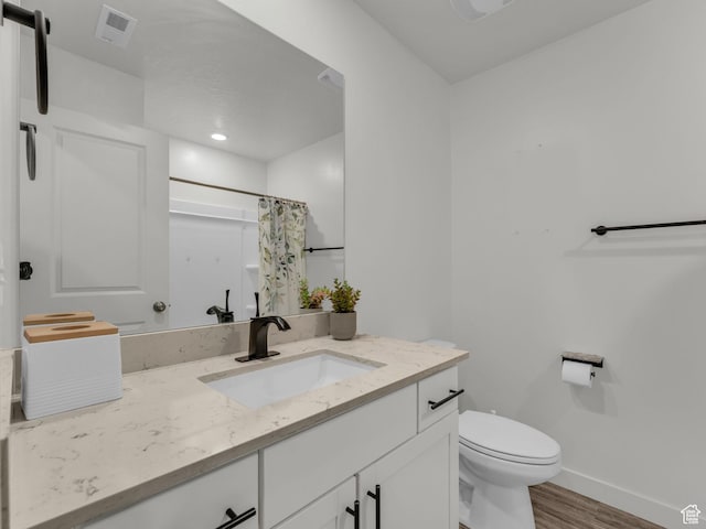 937 W Purpledisk Ct, Saratoga Springs, UT 84045 - bathroom featuring vanity, wood finished floors, and a shower with shower curtain