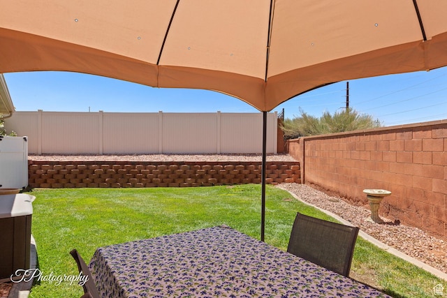 1360 E Telegraph St Unit 18, Washington, UT 84780 - fenced backyard with outdoor dining area