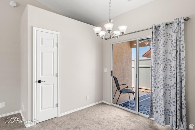 1360 E Telegraph St Unit 18, Washington, UT 84780 - unfurnished dining area featuring carpet flooring and a chandelier