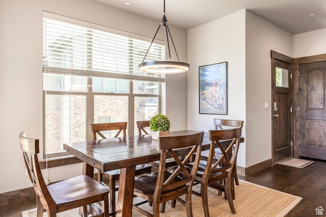 1161 W Wintercress Trl W Unit 27F, Kamas, UT 84036 - dining space featuring dark wood-style floors and baseboards
