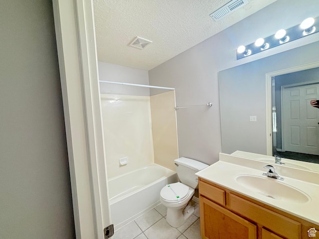 10521 S Sage Flats Way S, Jordan, UT 84009 - bathroom with tile patterned flooring, vanity, bathing tub / shower combination, and a textured ceiling