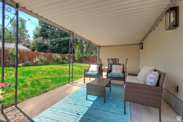 2090 E Crystal Ave S, Salt Lake City, UT 84109 - fenced backyard featuring a patio and outdoor lounge area