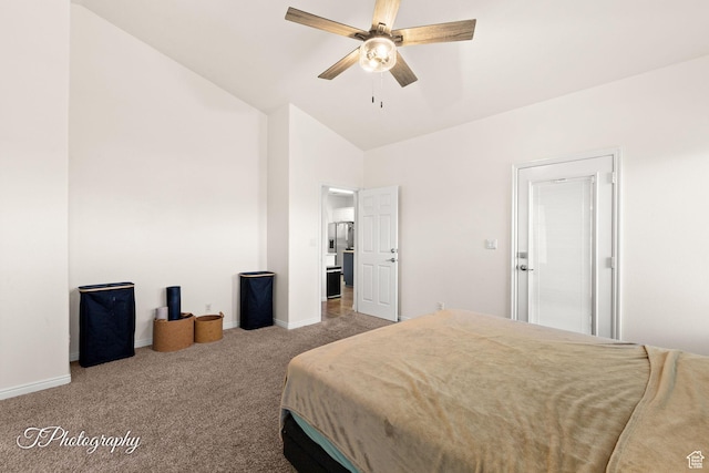 2640 W 200 N, Hurricane, UT 84737 - carpeted bedroom featuring ceiling fan and high vaulted ceiling