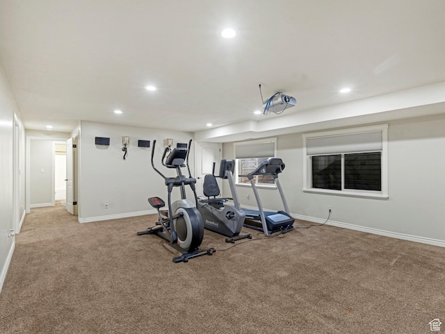 385 W Riverside Ln, Spanish Fork, UT 84660 - workout room featuring recessed lighting and carpet floors
