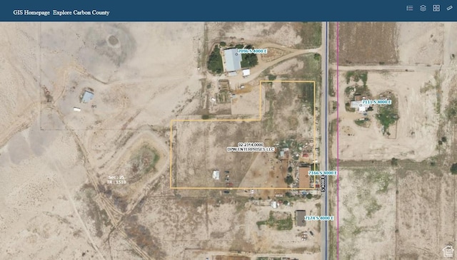 7166 S 4000 E, Price, UT 84501 - aerial view of property's location with property parcel outlined