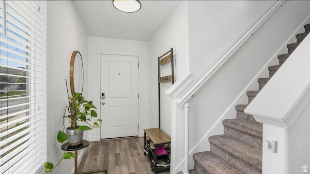 466 S Day Dream Ln, Saratoga Springs, UT 84045 - foyer entrance with stairs and wood finished floors