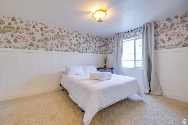 2599 S Foxridge Rd, Garden City, UT 84028 - bedroom with wainscoting, wallpapered walls, and carpet floors