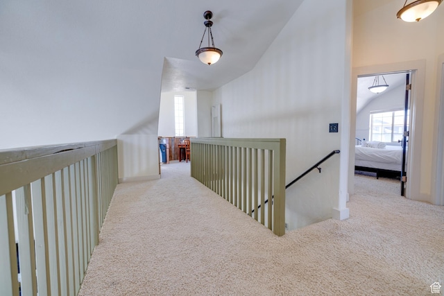 2599 S Foxridge Rd, Garden City, UT 84028 - hall featuring carpet and an upstairs landing