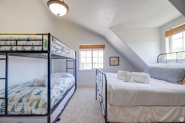 2599 S Foxridge Rd, Garden City, UT 84028 - bedroom with lofted ceiling, carpet, and a textured ceiling