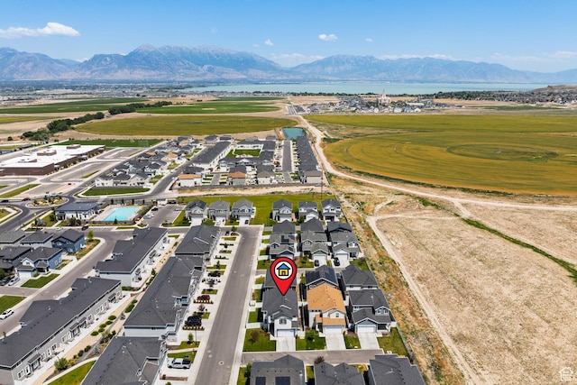 4892 E Lake Corner Dr, Eagle Mountain, UT 84005 - aerial perspective of suburban area featuring a water and mountain view