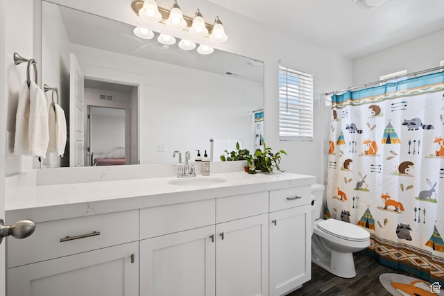 4892 E Lake Corner Dr, Eagle Mountain, UT 84005 - full bath featuring vanity, wood finished floors, and curtained shower