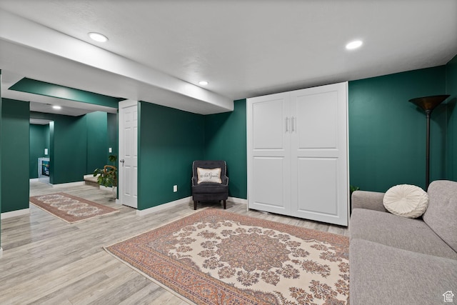 4892 E Lake Corner Dr, Eagle Mountain, UT 84005 - living area with light wood-style flooring and recessed lighting