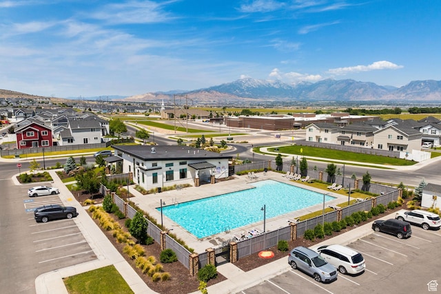 4892 E Lake Corner Dr, Eagle Mountain, UT 84005 - community pool with a mountain view and a residential view