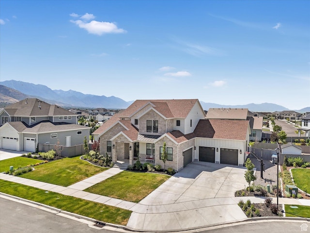 1172 E Candy Ln, American Fork, UT 84003 - view of front of house featuring a residential view, an attached garage, concrete driveway, and a mountain view