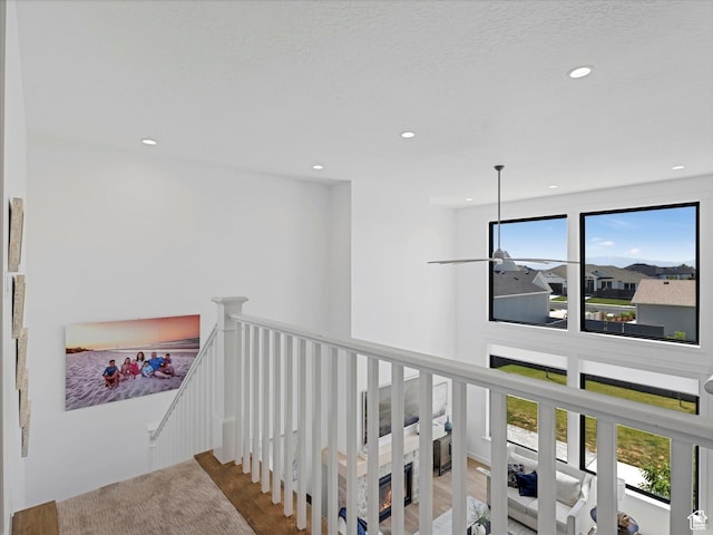 1172 E Candy Ln, American Fork, UT 84003 - hall with an upstairs landing, recessed lighting, and wood finished floors