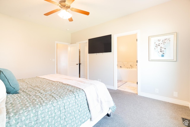 986 View Crest Ln, Kaysville, UT 84037 - bedroom featuring carpet flooring, ensuite bathroom, and ceiling fan